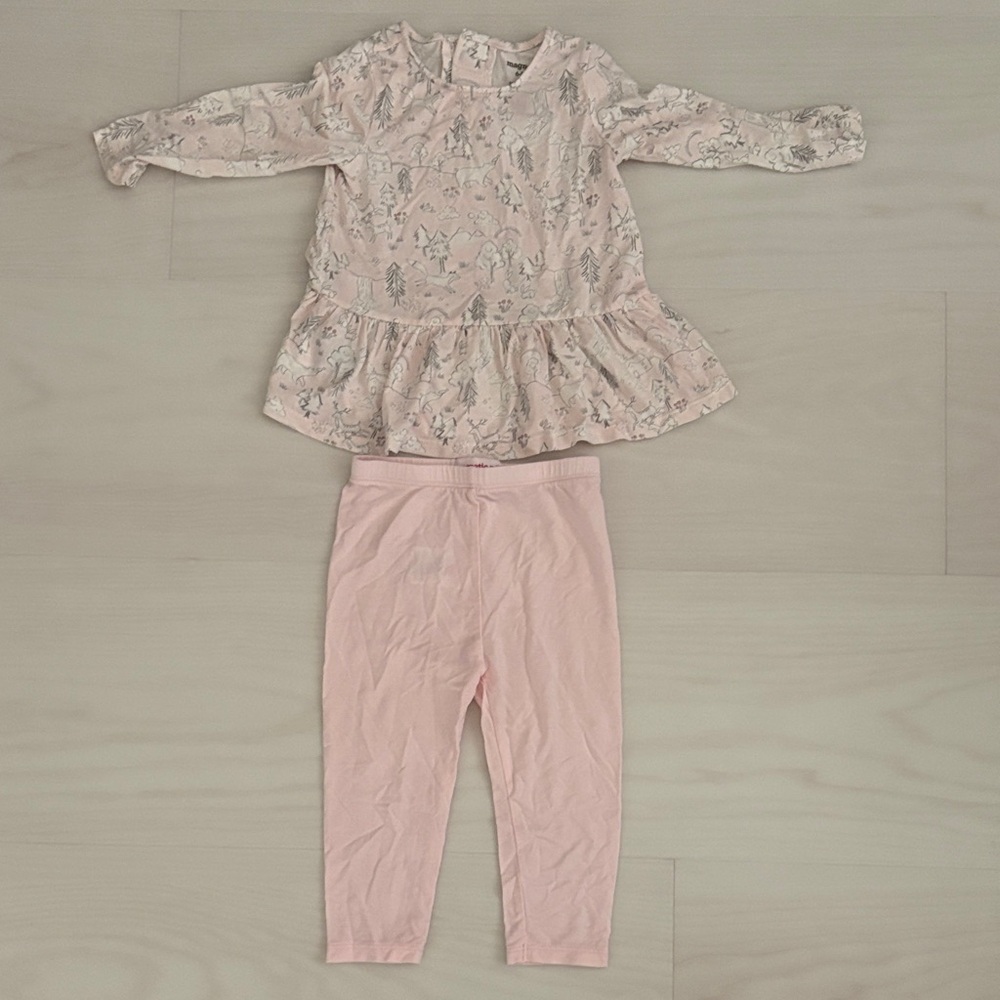 Magnetic Me Pink Floral Kids Matching Set, 6-9 months